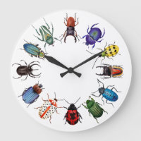 Beetles Round Clock