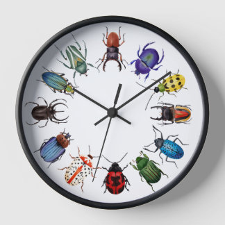 Beetles Round Clock