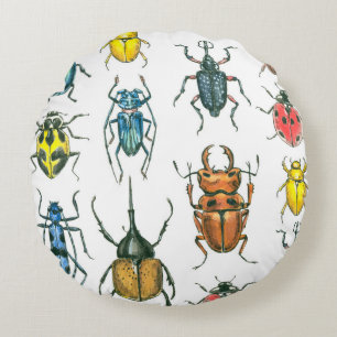 Beetles Round Cushion