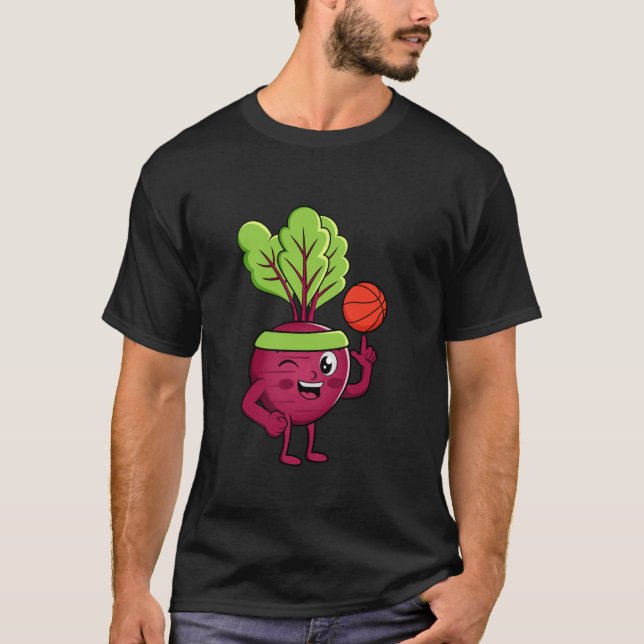 Beetroot Basketball Player Hobby Red Beet T-Shirt (Front)