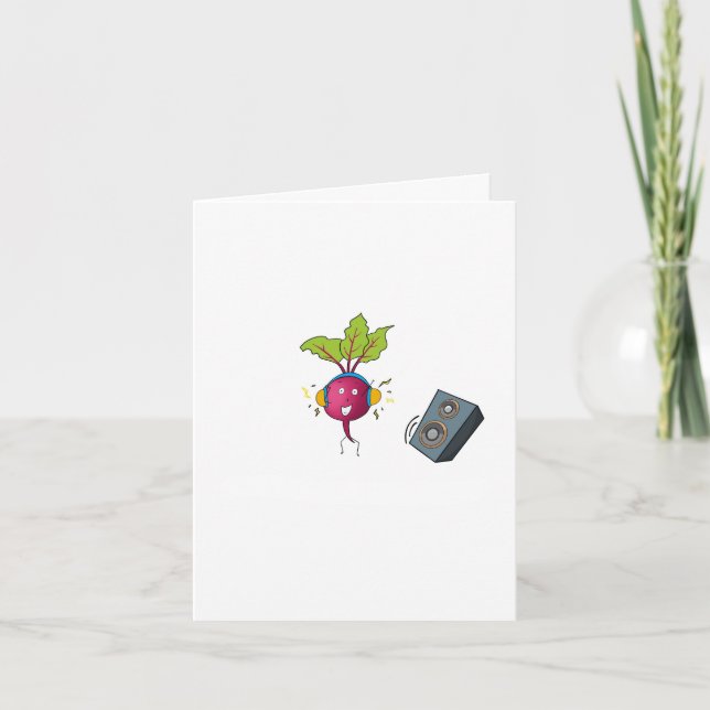 Beetroot, beats, music themed card (Front)