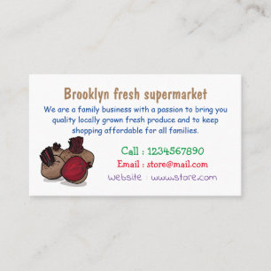 Beetroot cartoon illustration business card