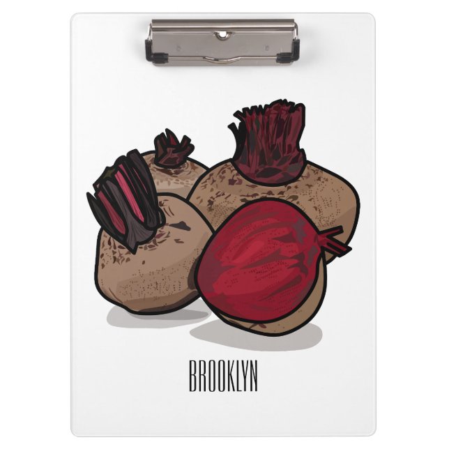 Beetroot cartoon illustration  clipboard (Front)