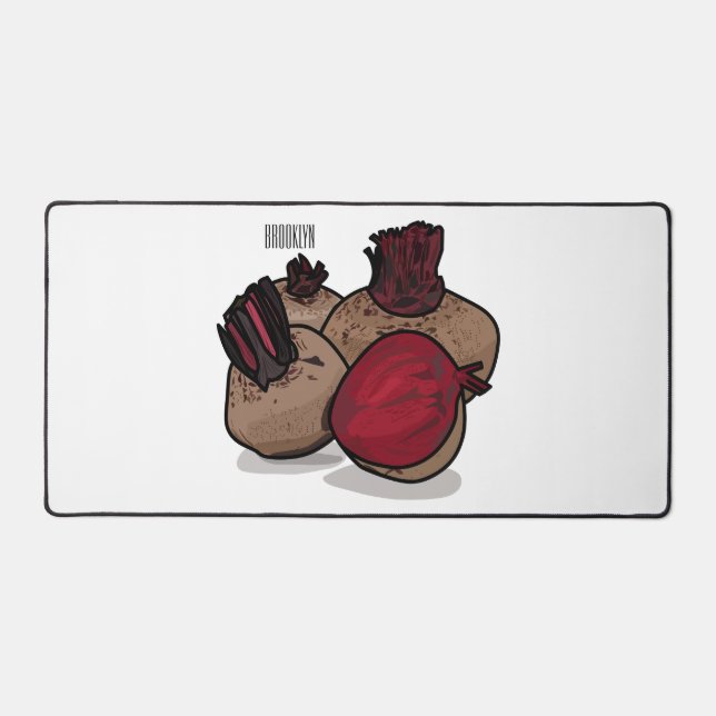 Beetroot cartoon illustration  desk mat (Front)