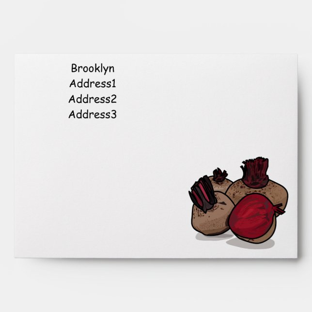 Beetroot cartoon illustration envelope (Front)