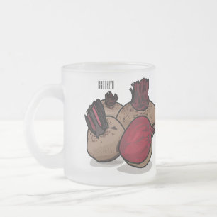Beetroot cartoon illustration frosted glass coffee mug