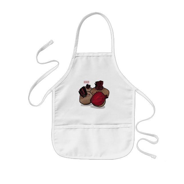 Beetroot cartoon illustration  kids apron (Front)
