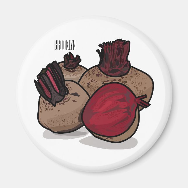 Beetroot cartoon illustration  magnet (Front)