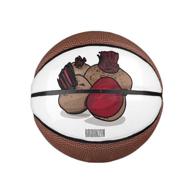 Beetroot cartoon illustration  mini basketball (Front)