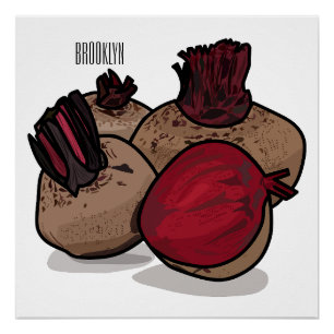 Beetroot cartoon illustration  poster