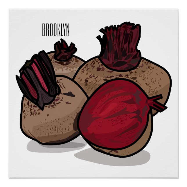 Beetroot cartoon illustration  poster (Front)