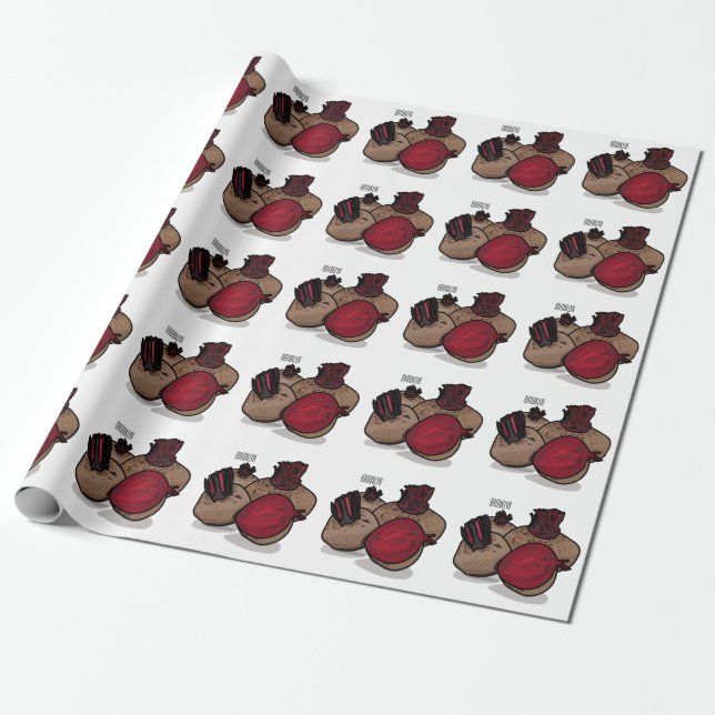 Beetroot cartoon illustration  wrapping paper (Unrolled)