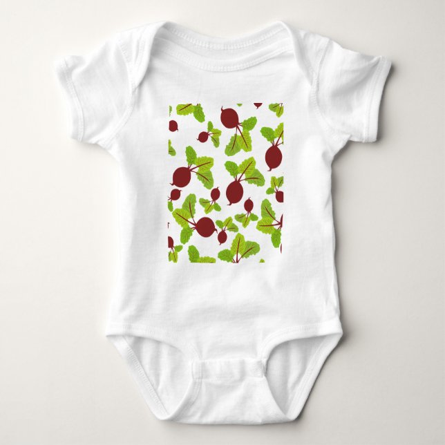 Beetroot Pattern Baby Bodysuit (Front)