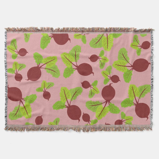 Beetroot Pattern Throw Blanket (Front)