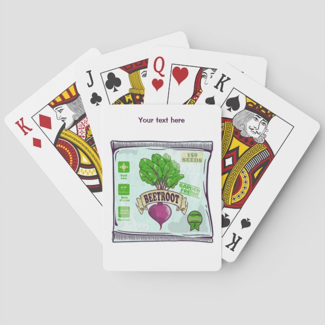Beetroot seeds packet vegetables playing cards (Back)