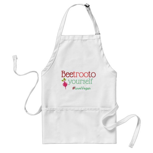 Beetroot To Yourself Love Vegan Fun Typography Standard Apron (Front)