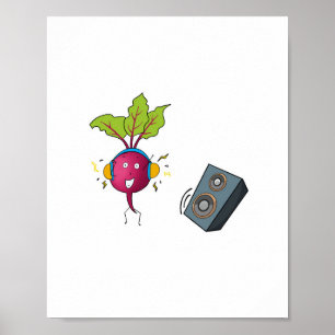 Beets, beats, music, dj themed poster