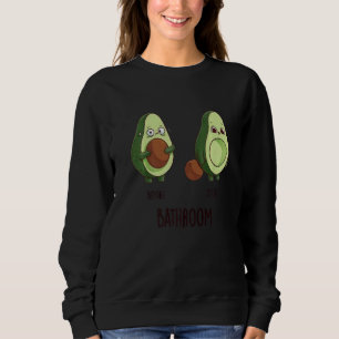 Before After Bathroom Avocado Lovers Cool Cute Fun Sweatshirt