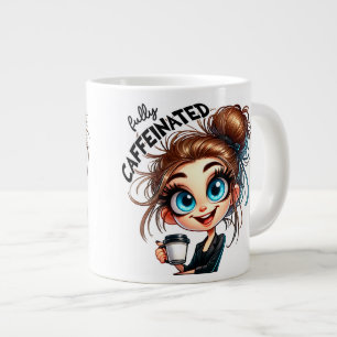 Before & After Caffeine – Sarcastic Grumpy Large Coffee Mug