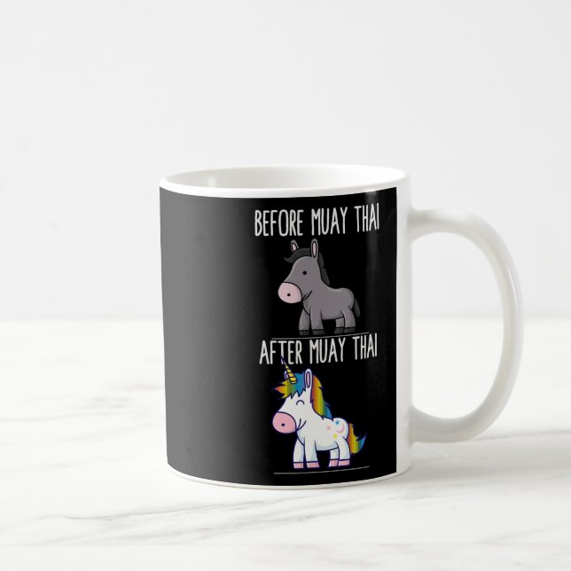 Before After Muay Thai Unicorn Fighter Boxing  Coffee Mug (Right)