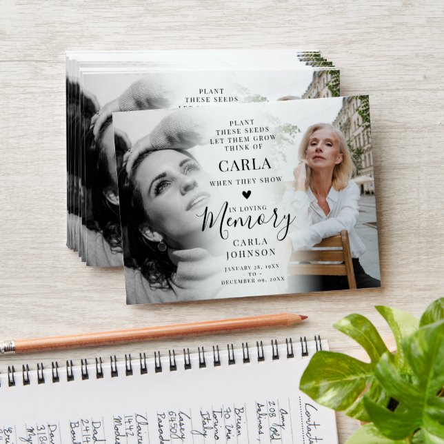 Before & After Photo Memorial Seed Packet  Envelope (Stacked)