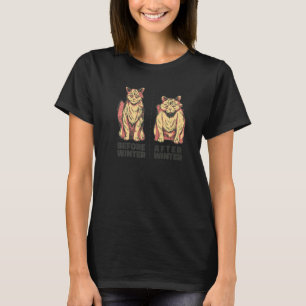 Before After Winter Cat  Maine Coon Apparel T-Shirt