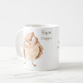Before and After Coffee Angry Owl Watercolor Coffee Mug (Front Left)