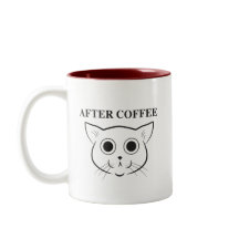 Before and after coffee Cat mug