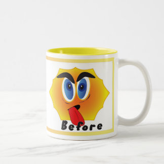 Before and after coffee Two-Tone coffee mug