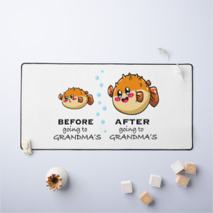 Before and After Going To Grandma Funny Nana Desk Mat