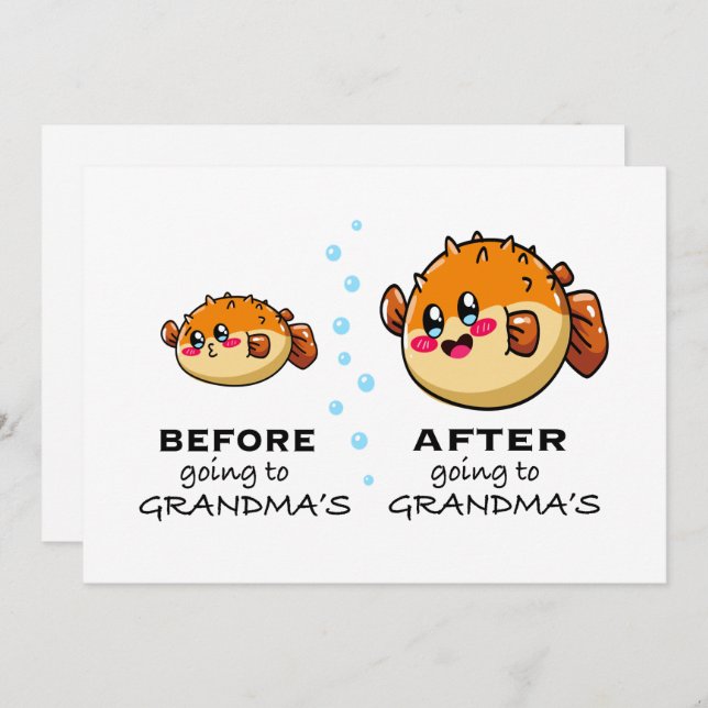 Before and After Going To Grandma Funny Nana Holiday Card (Front/Back)