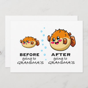 Before and After Going To Grandma Funny Nana Holiday Card