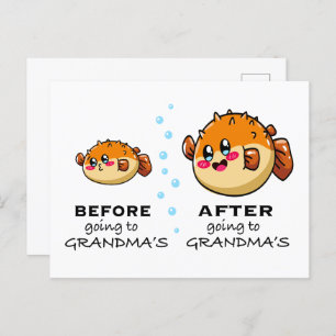 Before and After Going To Grandma Funny Nana Postcard