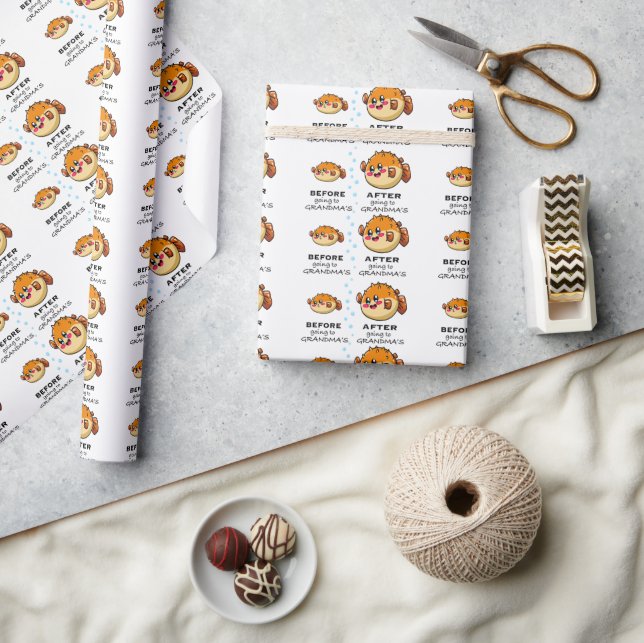 Before and After Going To Grandma Funny Nana Wrapping Paper (Crafts)