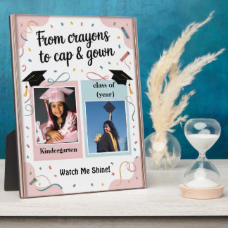 Before and After Graduation Photo Poster Plaque