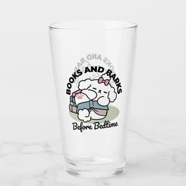 Before Bedtime with My Pup – Book and Dog Lover  Glass (Front)
