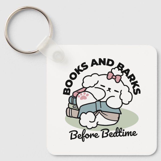 Before Bedtime with My Pup – Book and Dog Lover  Key Ring (Front)