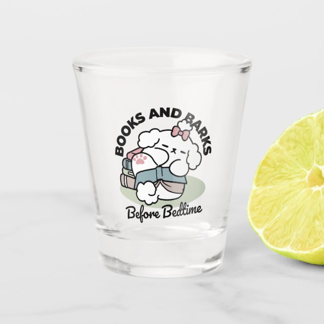 Before Bedtime with My Pup – Book and Dog Lover  Shot Glass (Front)