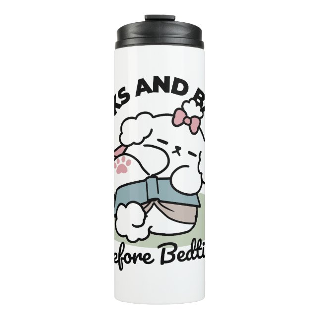 Before Bedtime with My Pup – Book and Dog Lover  Thermal Tumbler (Front)