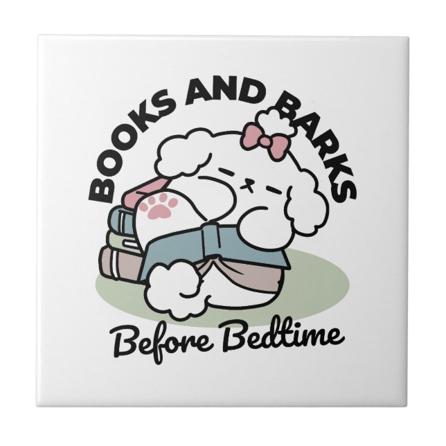 Before Bedtime with My Pup – Book and Dog Lover  Tile (Front)