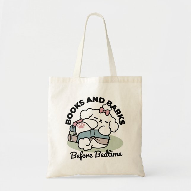 Before Bedtime with My Pup – Book and Dog Lover  Tote Bag (Front)