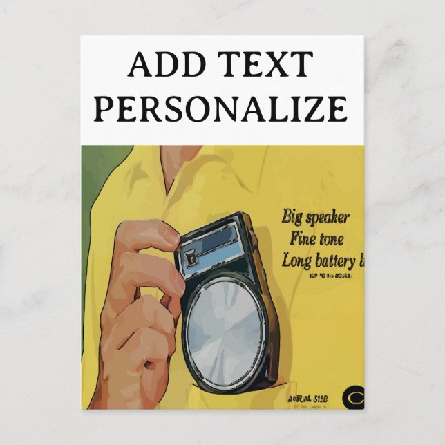 Before Cell Phone, Transistor Radios Postcard (Front)