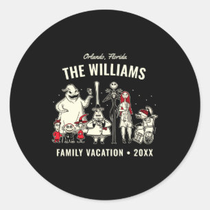 Before Christmas Family Vacation Classic Round Sticker