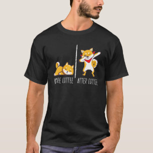 Before Coffee After Coffee Paws Dog Breed Bark Pet T-Shirt