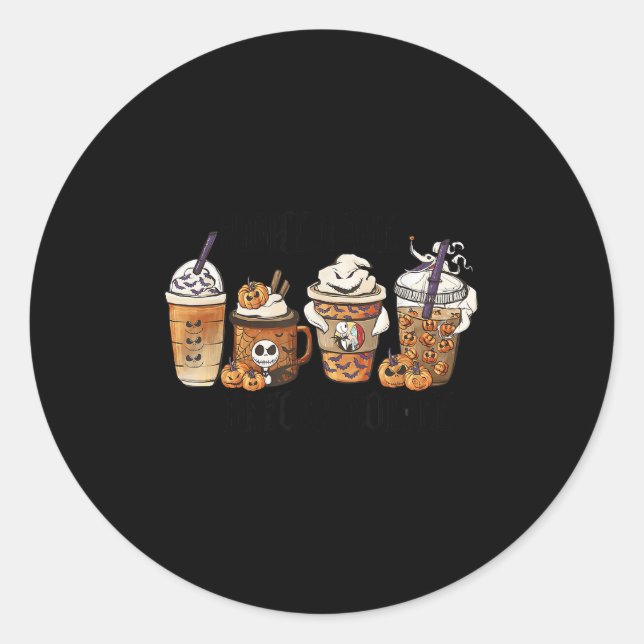 Before Coffee Pumpkin Sce Halloween Costume  Classic Round Sticker (Front)