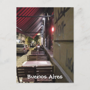 Before Dinner Hour-Sidewalk Cafe in Buenos Aires Postcard