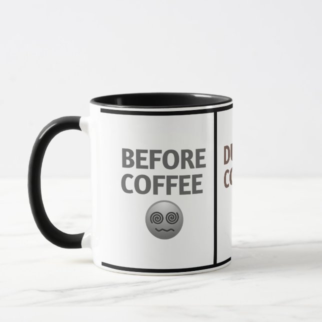 Before During After Coffee Mood Vector Art Mug (Left)