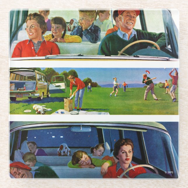 Before, During & After Picnic Glass Coaster (Front)