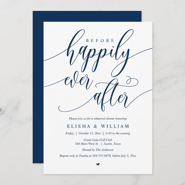 Before Happily Ever After, Rehearsal Dinner Invitation (Front/Back)