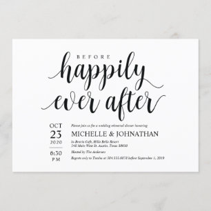 Before Happily Ever After Rehearsal Dinner Invites